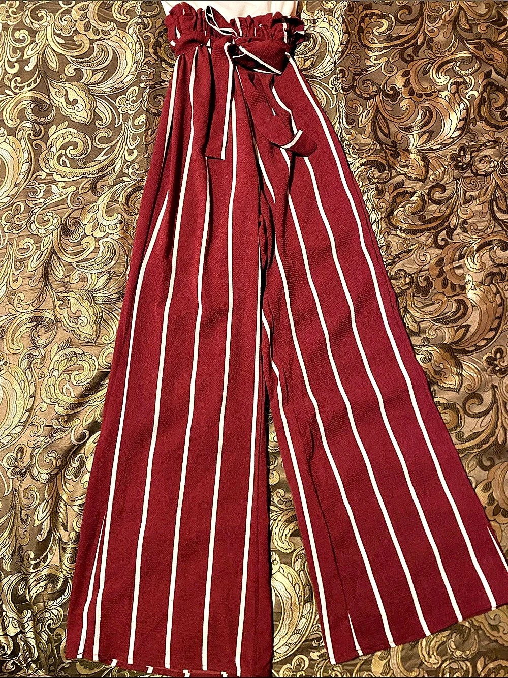 Blue Rain Striped Wide Leg Jumpsuit - Picture 2 of 5